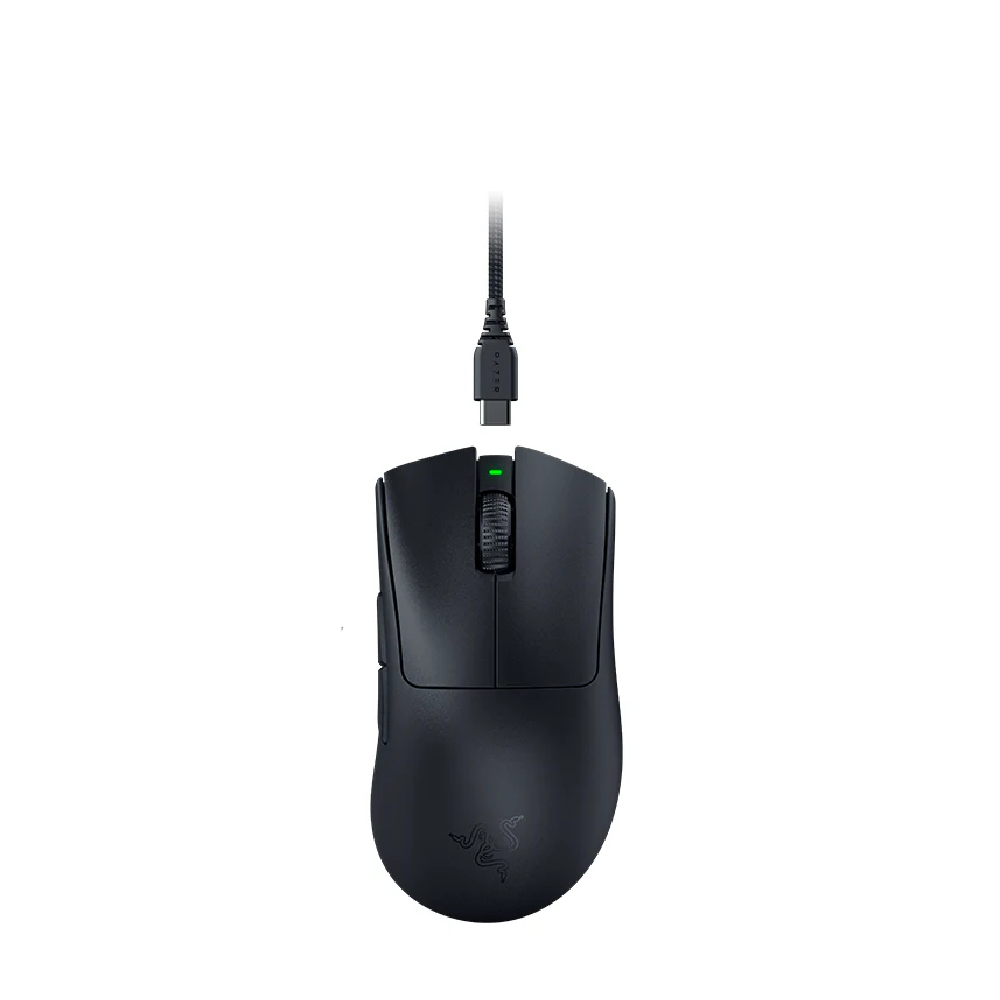 RAZER DeathAdder V3 Pro | 6 Programmable Buttons | Focus Pro 30K Optical Sensor + 30K DPI | Razer Optical Switches Gen 3 + 90 Million Clicks | Razer HyperSpeed Wireless | Ultra-light Weight | Ergonomic Design | Wired & Wireless Gaming Mouse (Black)