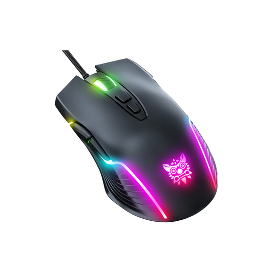 ONIKUMA CW905 | 6 DPI Levels | 7 Programmable Buttons | 7 RGB Light Mode | Ergonomic Symmetric Design | Wired RGB Gaming Mouse (Black)