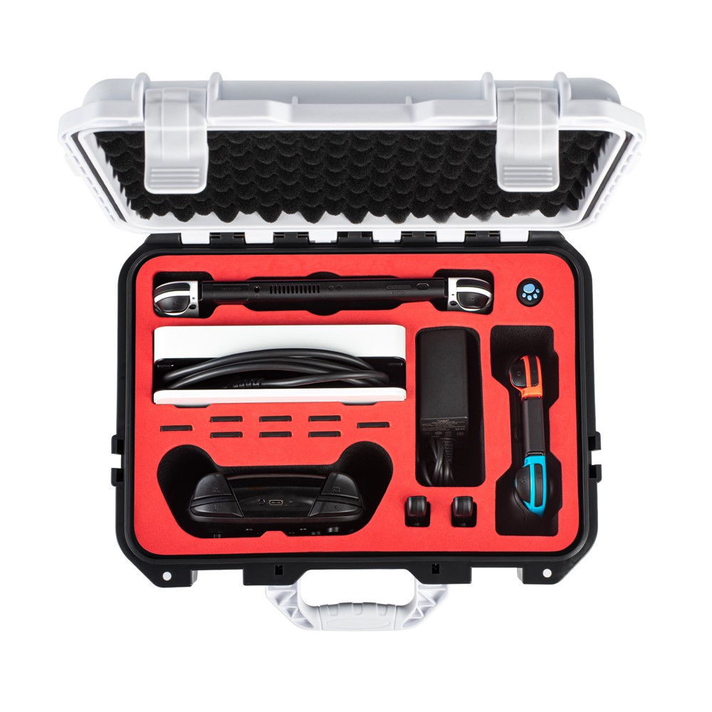 DEVASO Professional Deluxe Waterproof Travel Case For Nintendo Switch V1 / V2 / OLED (Black & White)