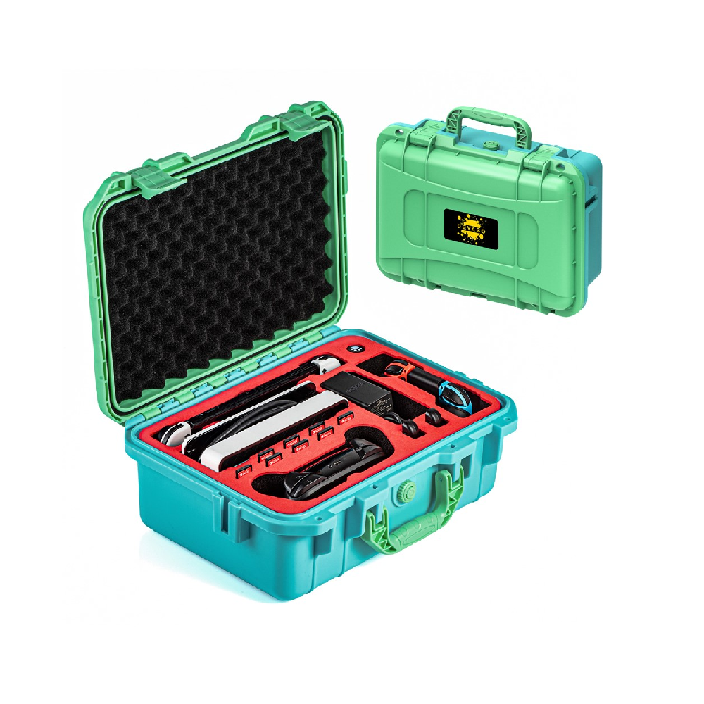 DEVASO Professional Deluxe Waterproof Travel Case For Nintendo Switch V1 / V2 / OLED (Blue & Green)