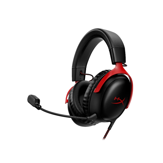 HYPERX Cloud III | 53mm Angled Drivers | HyperX Signature Memory Foam | Ultra Clear Noise Cancelling Detachable Microphone | Wired Gaming Headphones & Headsets (Black & Red)