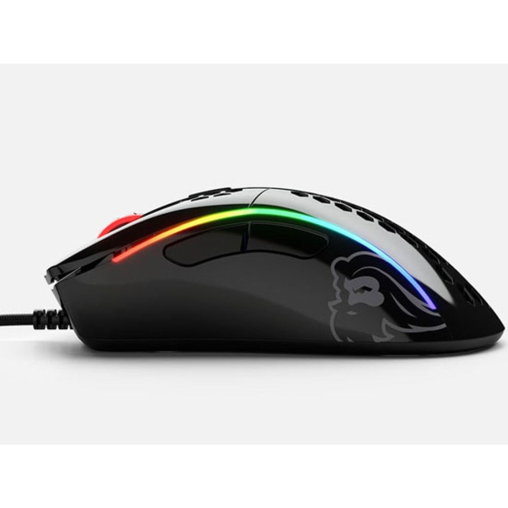 GLORIOUS Model D- | Honeycomb Shell | 20 Million Clicks | Lightweight & Ergonomic | 6 Programmable Buttons | Wired RGB Gaming Mouse (Glossy Black)