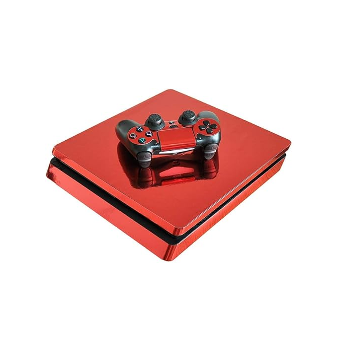 SLICKWRAPS PlayStation 4 Slim Sticker Skin (Mirror Chrome Red)