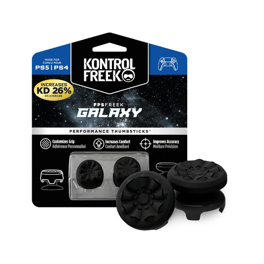 KONTROLFREEK Performance Thumbstick For PlayStation 4 DualShock 4 Controller / PlayStation 5 DualSense Controller / Xbox One Controller (FPS Freek Galaxy BLACK Edition)