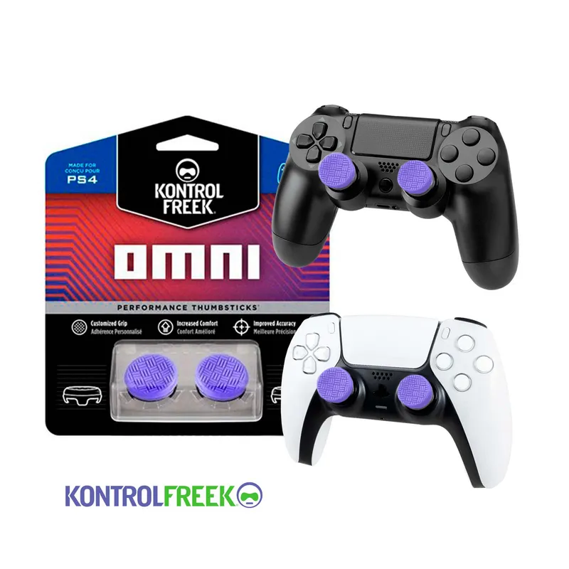 KONTROLFREEK Performance Thumbstick For PlayStation 4 DualShock 4 Controller / PlayStation 5 DualSense Controller / Xbox One Controller (Omni PURPLE Edition)