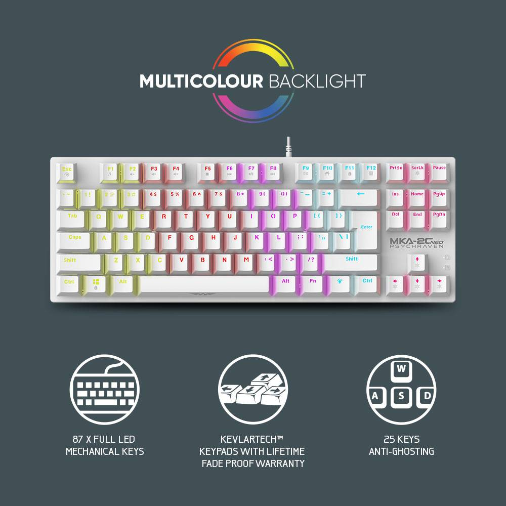 ARMAGGEDDON MKA-2C Neo PsychRaven | Linear Key | 12 Backlight Effects | Hotswap-able Switch | 87 Keys | Wired RGB Gaming Keyboard (Black)