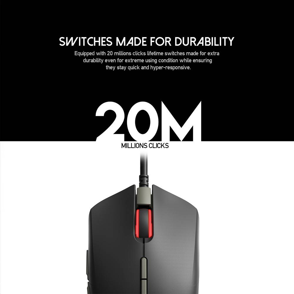 FANTECH X17 Blake | Adjustable 200 - 10000 DPI | Huano 20 Million Switch | 7 Programmable Buttons | Wired Macro RGB Gaming Mouse (Black)
