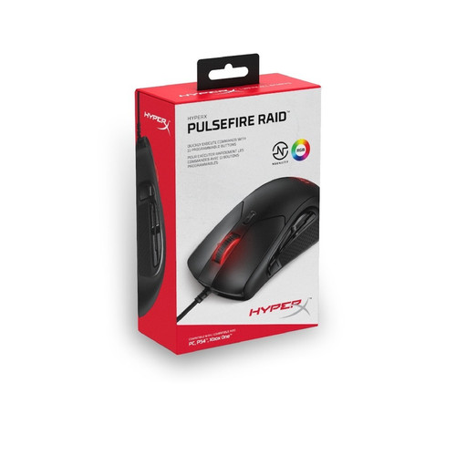 HYPERX Pulsefire Raid | Maximum 16000 DPI | 11 Programmable Buttons | Split Button Design & Ergonomic  | Wired RGB Gaming Mouse (Black)