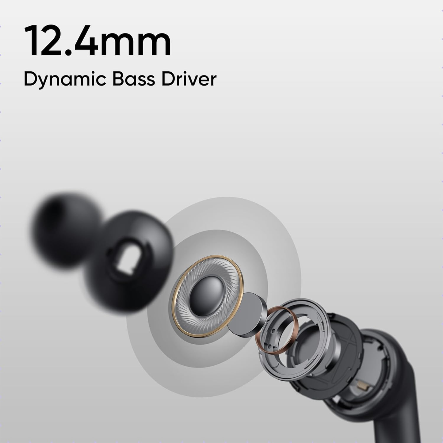 REALME Buds T310 | 46dB ANC | 40 Hours Total Playback | 12.4mm Dynamic Bass Driver | Wireless Bluetooth Earbuds