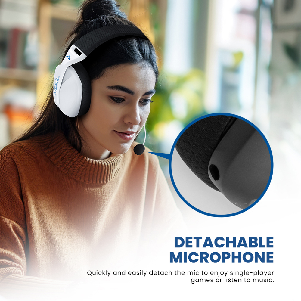 ARMAGGEDDON Cosmic III Lite | 40mm Large Speaker Driver | 20 Hours Playtime | Detachable Microphone | Tri-Connectivity Gaming Headphones & Headsets (Black)