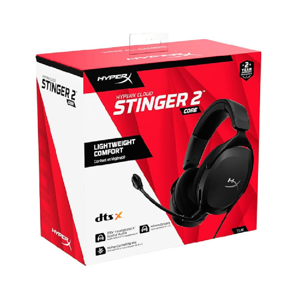 HYPERX Cloud Stinger 2 Core | 40mm Drivers | Immersive DTS | Lightweight | Wired Gaming Headphones & Headsets (Black)