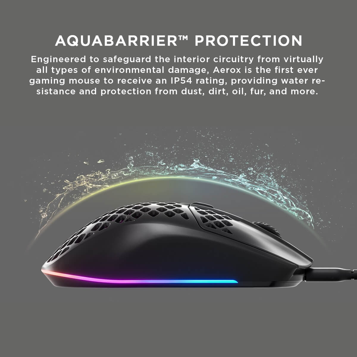 STEELSERIES Aerox 3 | 6 Programmable Buttons | Pixel-perfect TrueMove Core Optical Sensor + Max 8500 CPI | Mechanical Switches + 80K Clicks | Ergonomic | Ultra Light-weight | Wired RGB Gaming Mouse (Black)