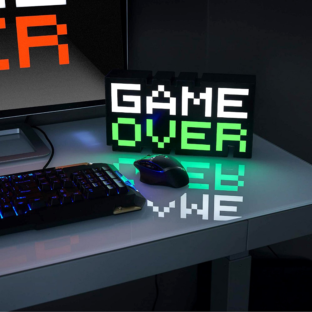 BL003 GAME OVER 8-bit Pixel Icon Light | Retro Style | Color Phasing Mode | Multiple Color Options | Gaming Lighting
