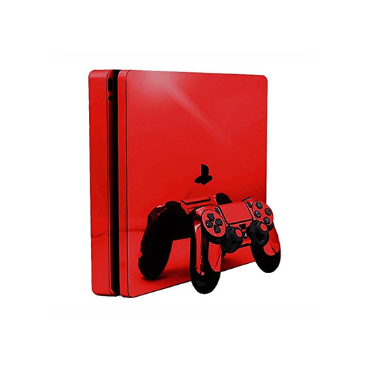 SLICKWRAPS PlayStation 4 Slim Sticker Skin (Mirror Chrome Red)