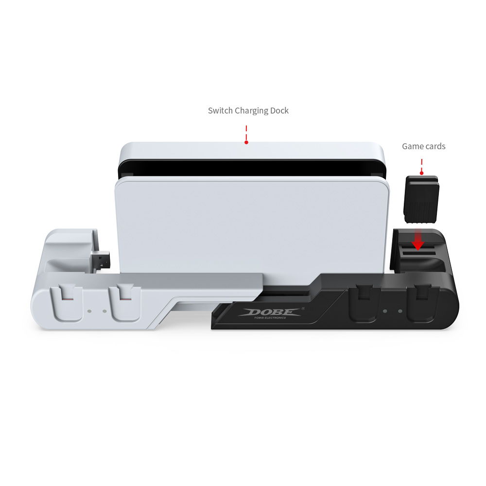 DOBE TNS-0122B Joy-Con (L)/(R) And Console Charging Dock For Nintendo Switch V2 / OLED (White)