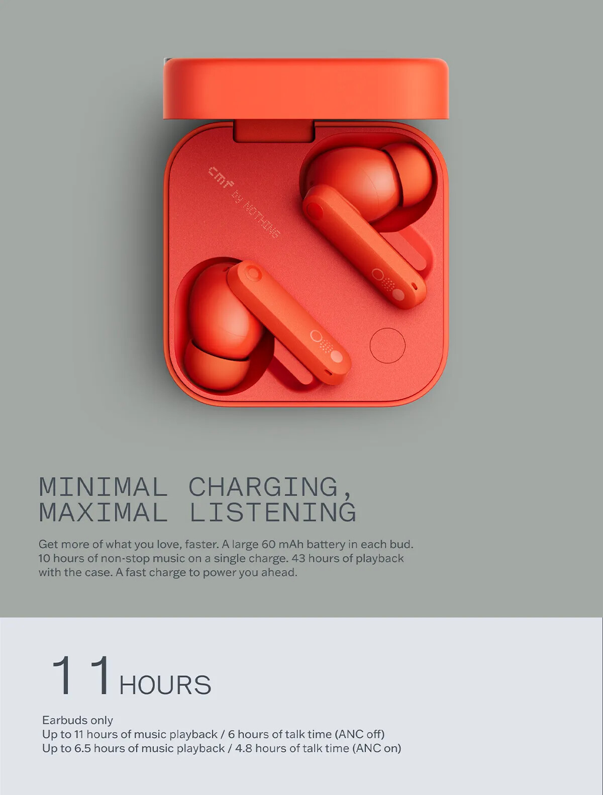 NOTHING CMF Buds Pro 2 | 50dB ANC | High-Res Sound | 6 HD Mics | 11mm + 6mm Dual Drivers | Wireless Bluetooth Earbuds (Light Grey)