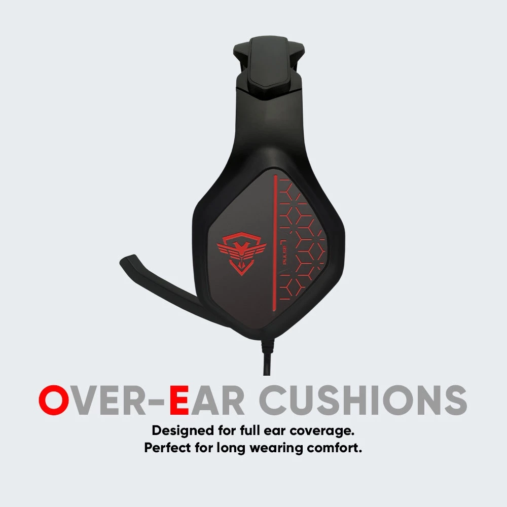 ARMAGGEDDON Pulse 7 Mobile | 50mm Large Drivers | Multi-Color LED | Foldable Microphone | USB-&-3.5mm-Jack-Connection RGB Gaming Headphones & Headsets (Scarlet Soviet)