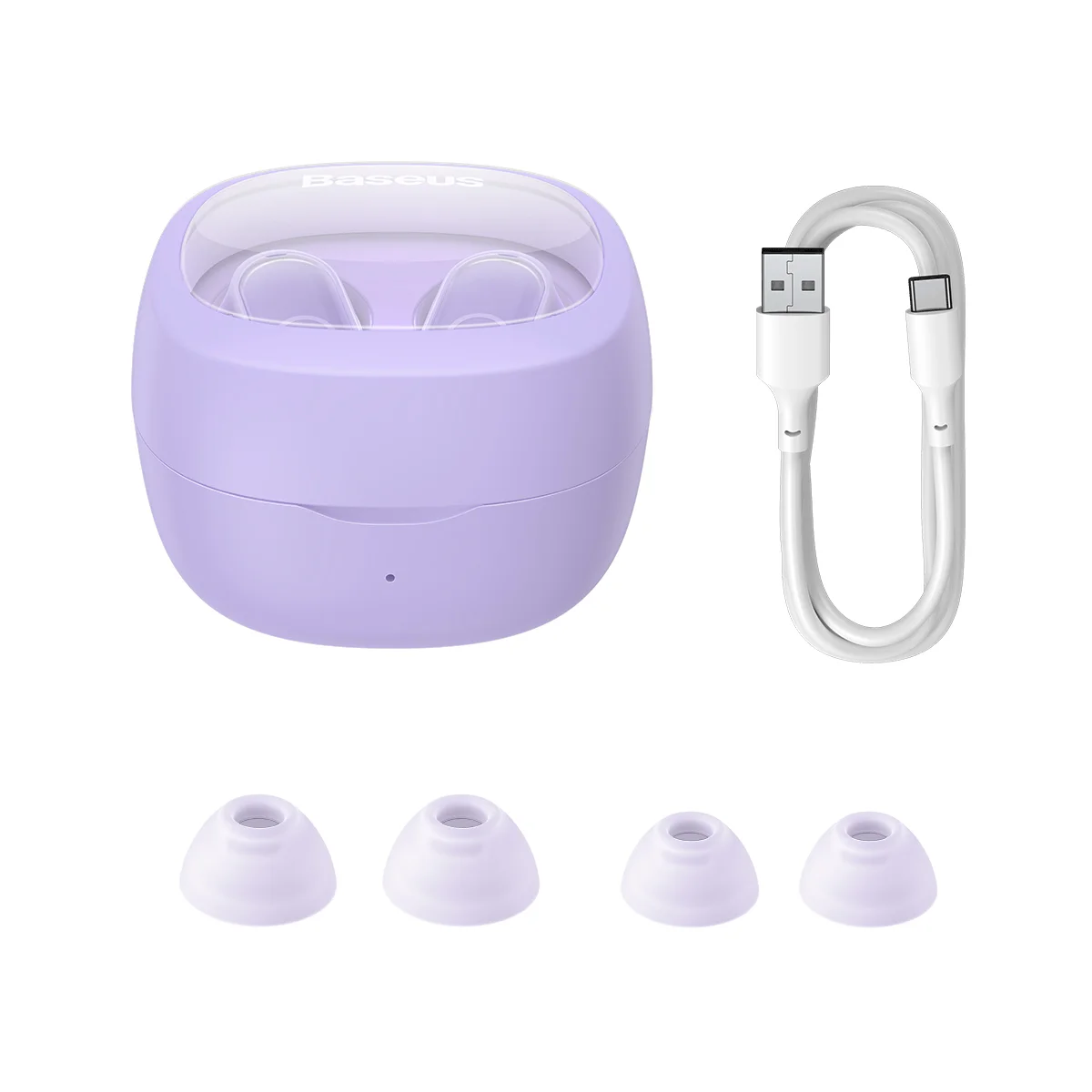 BASEUS Bowie WM02 | TWS | 25 Hours Total Playback | Dual Channel Low Latency Mode | Wireless Bluetooth Earbuds (Purple)