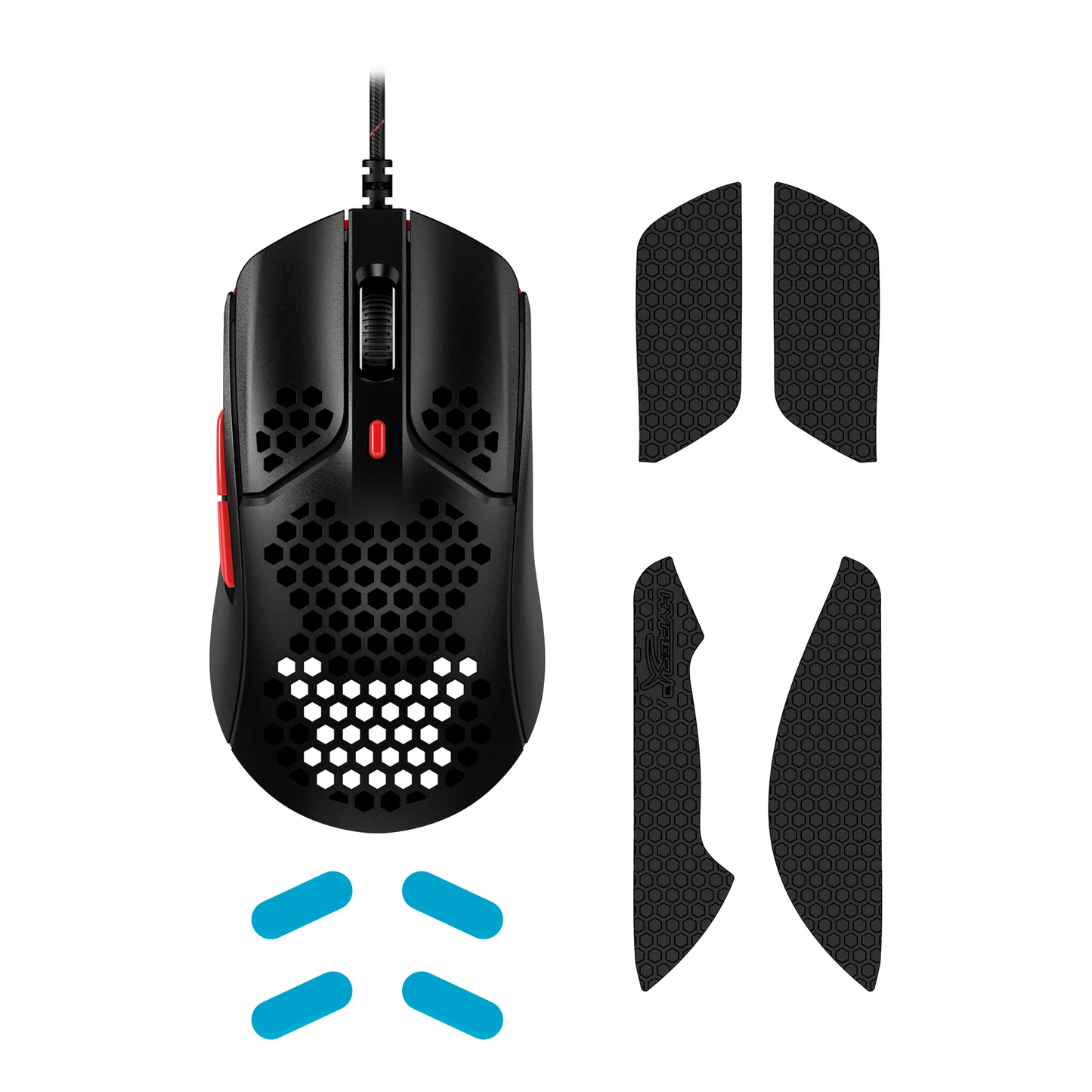 HYPERX Pulsefire Haste | Hex-shell Design | Ultra-Lightweight | 60 Million Clicks | Wired RGB Gaming Mouse (Black Red)