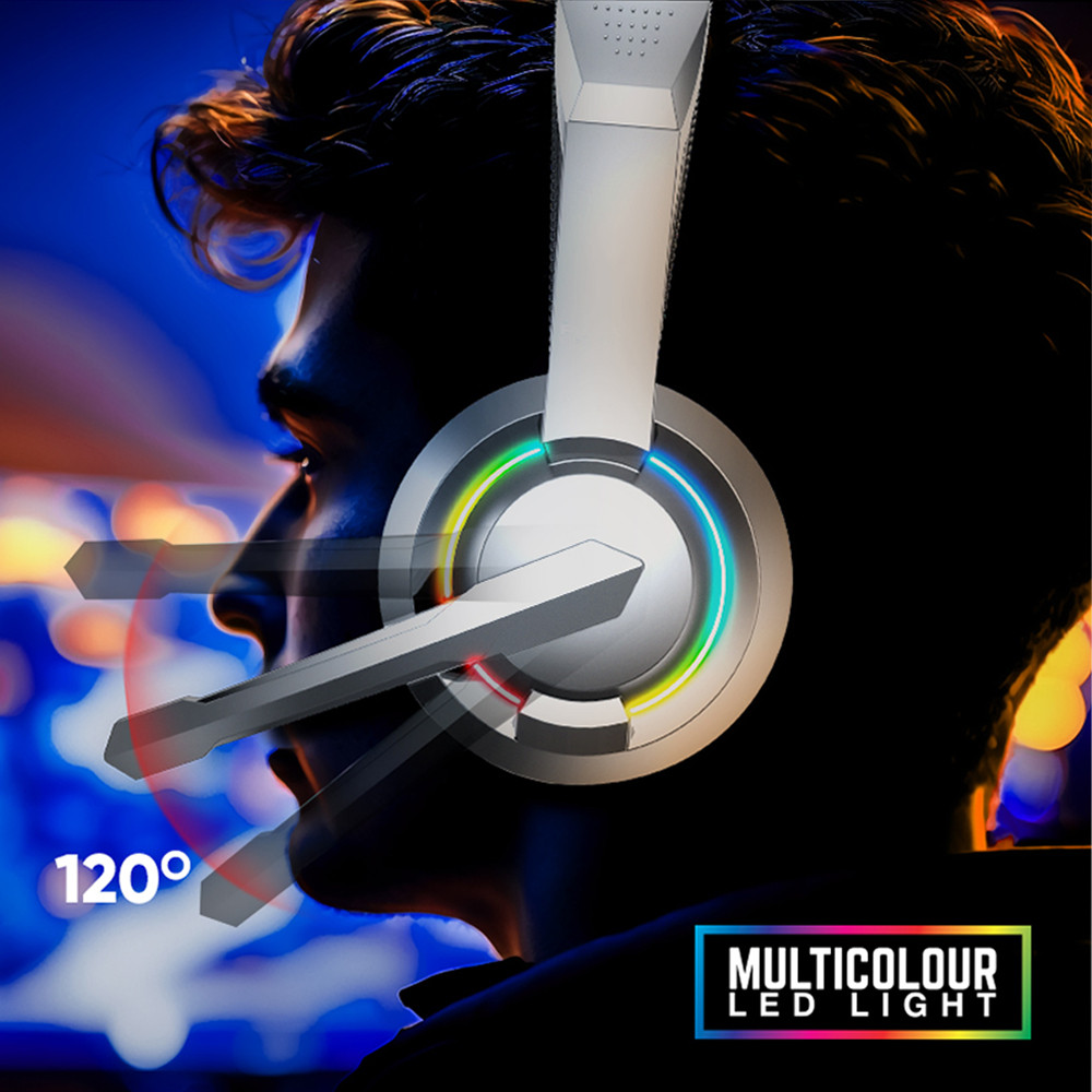 ARMAGGEDDON Pulse 1 Chroma | 40mm Large Drivers | Multi-Color LED | 2.1 Stereo Sound | USB-&-3.5mm-Jack-Connection RGB Gaming Headphones & Headsets (Black)
