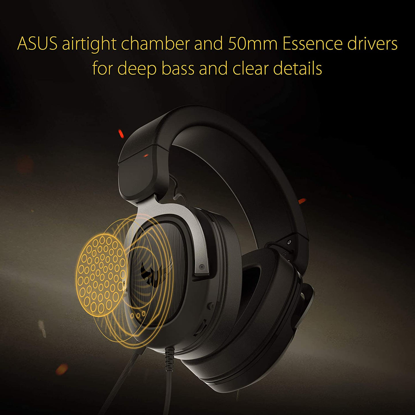 ASUS TUF Gaming H3 | 50mm Essence Driver | 7.1 Virtual Surround Sound | Stainless Steel Headband | Lightweight | Wired Gaming Headphones & Headsets (Gun Metal)