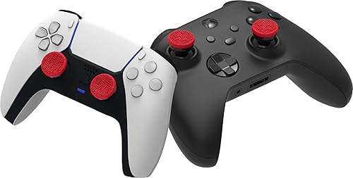 KONTROLFREEK Performance Thumbstick For PlayStation 4 DualShock 4 Controller / PlayStation 5 DualSense Controller / Xbox One Controller (Omni RED Edition)