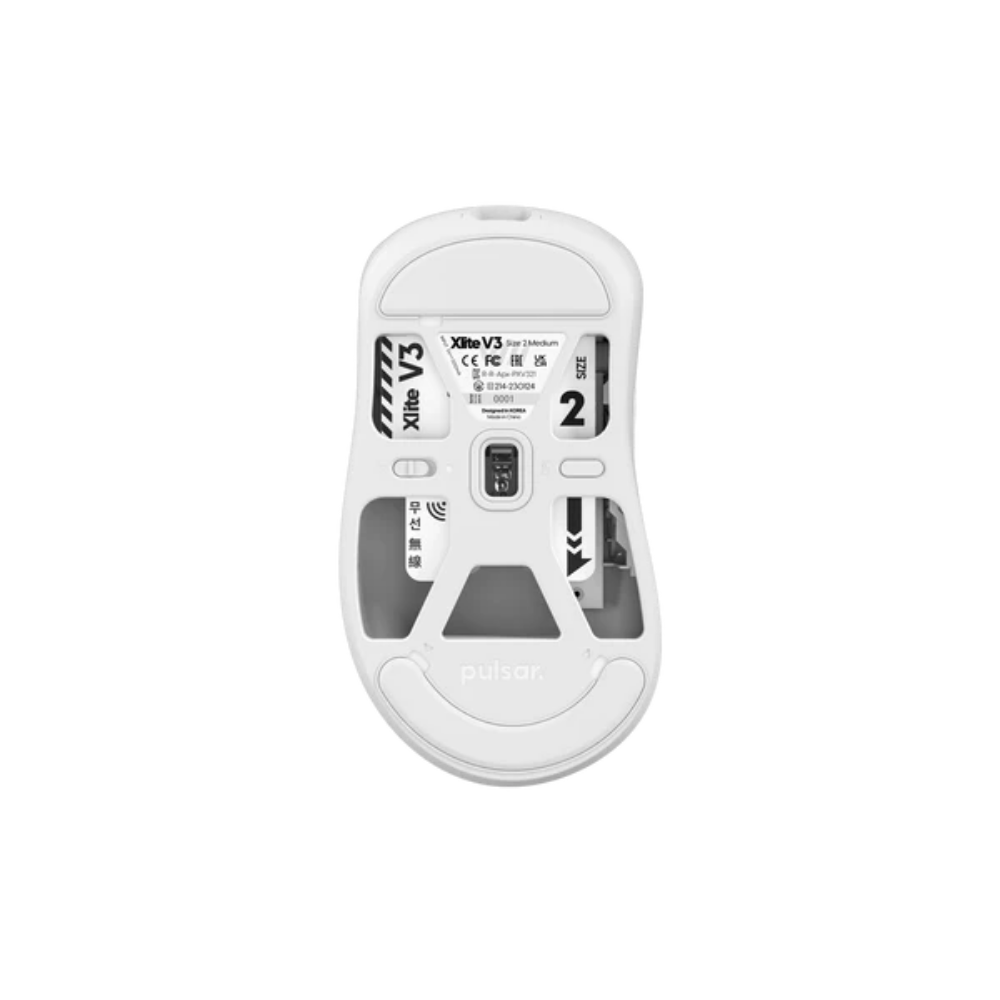 PULSAR XLite V3 | Maximum 26000 DPI | ~100 Hours Playtime | Flagship Sensor | Ultra-light | Ergonomic | Wireless Gaming Mouse (White)