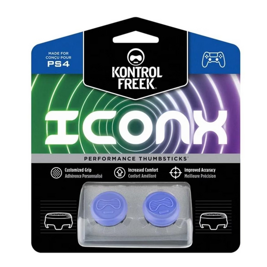 KONTROLFREEK Performance Thumbstick For PlayStation 4 DualShock 4 Controller / PlayStation 5 DualSense Controller / Xbox One Controller (ICON X BLUE Edition)