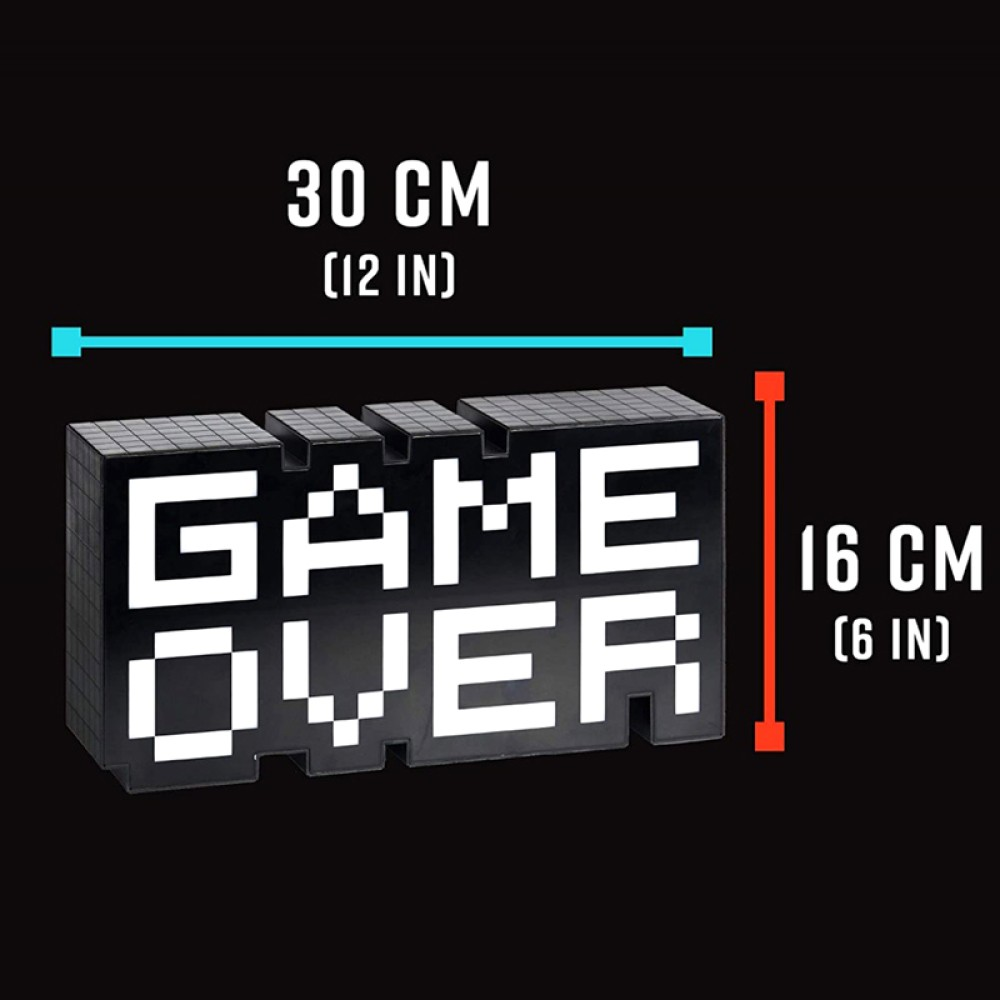 BL003 GAME OVER 8-bit Pixel Icon Light | Retro Style | Color Phasing Mode | Multiple Color Options | Gaming Lighting