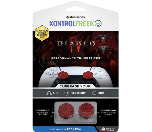 KONTROLFREEK Performance Thumbstick For PlayStation 4 DualShock 4 Controller / PlayStation 5 DualSense Controller / Xbox One Controller (Diablo IV RED Edition)