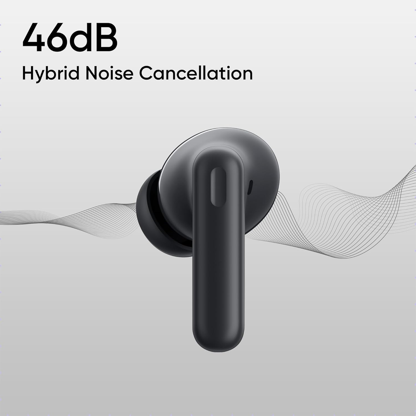REALME Buds T310 | 46dB ANC | 40 Hours Total Playback | 12.4mm Dynamic Bass Driver | Wireless Bluetooth Earbuds