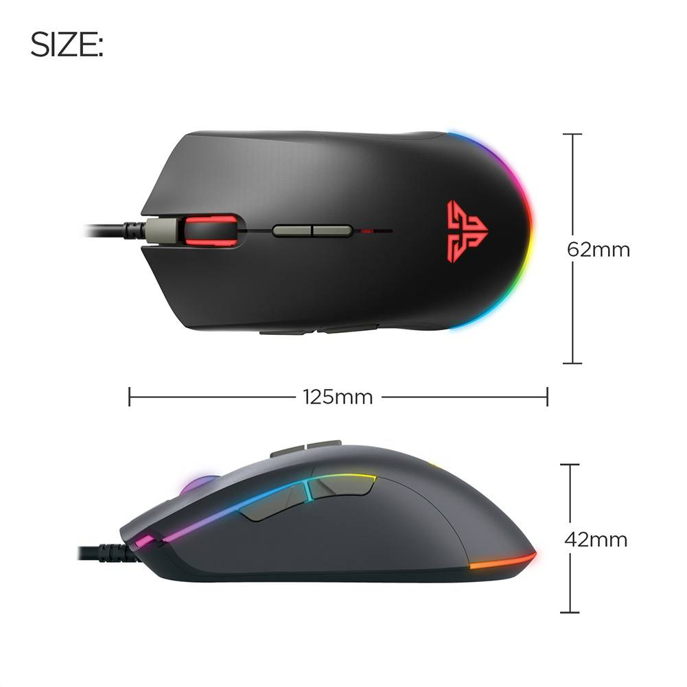 FANTECH X17 Blake | Adjustable 200 - 10000 DPI | Huano 20 Million Switch | 7 Programmable Buttons | Wired Macro RGB Gaming Mouse (Black)