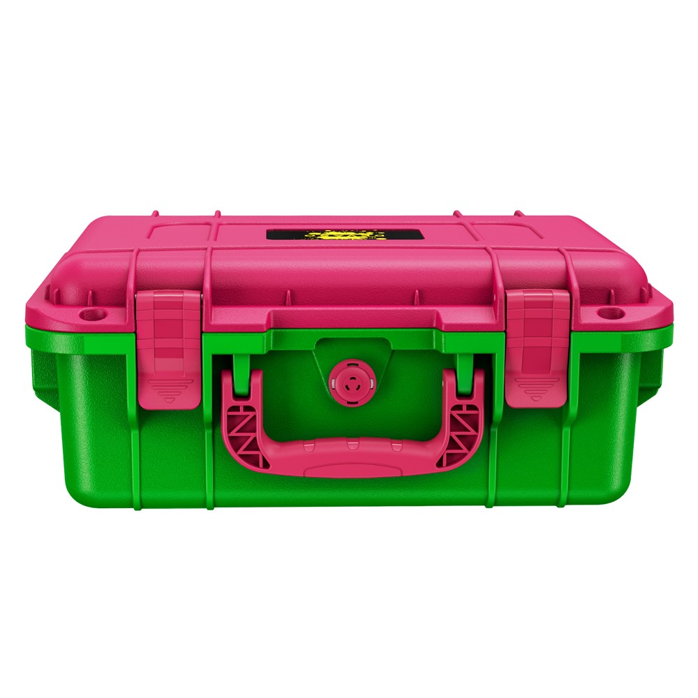 DEVASO Professional Deluxe Waterproof Travel Case For Nintendo Switch V1 / V2 / OLED (Green & Pink)