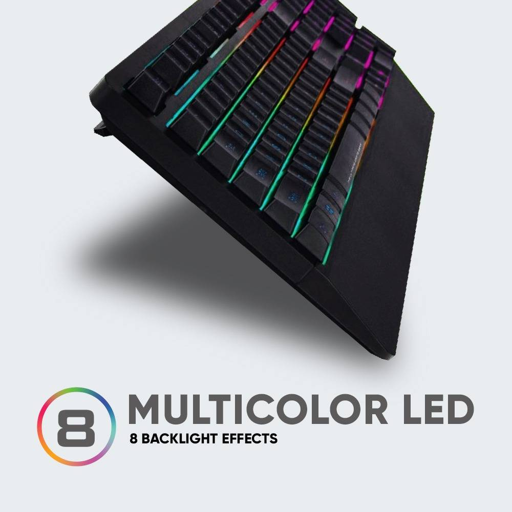 ARMAGGEDDON AK-666X | Silent Key | 8 Backlight Effects | High Profile TactKeys Membrane | 104 Keys | Wired RGB Gaming Keyboard