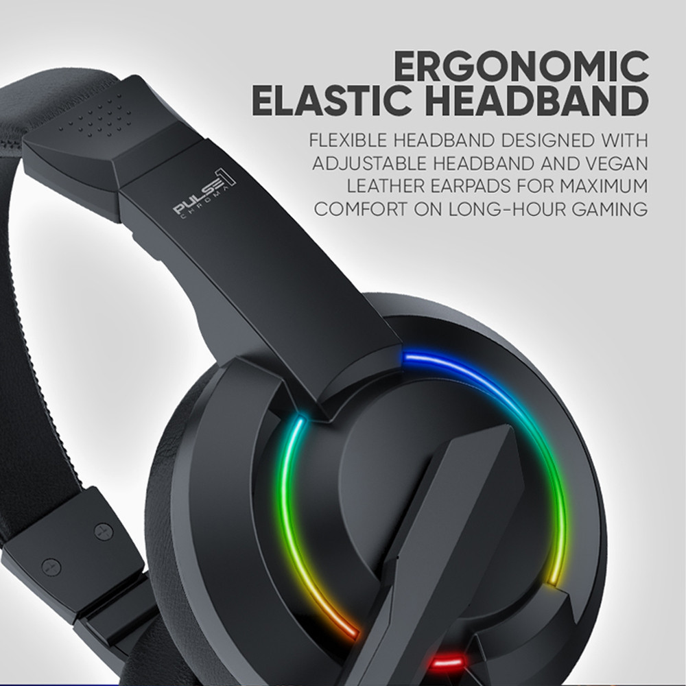 ARMAGGEDDON Pulse 1 Chroma | 40mm Large Drivers | Multi-Color LED | 2.1 Stereo Sound | USB-&-3.5mm-Jack-Connection RGB Gaming Headphones & Headsets (Black)