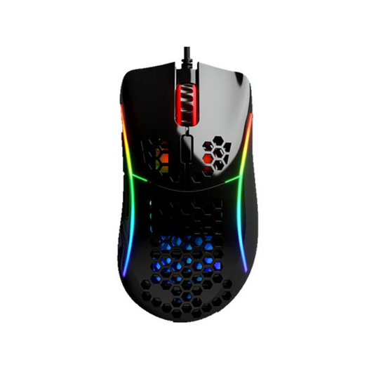 GLORIOUS Model D- | Honeycomb Shell | 20 Million Clicks | Lightweight & Ergonomic | 6 Programmable Buttons | Wired RGB Gaming Mouse (Glossy Black)