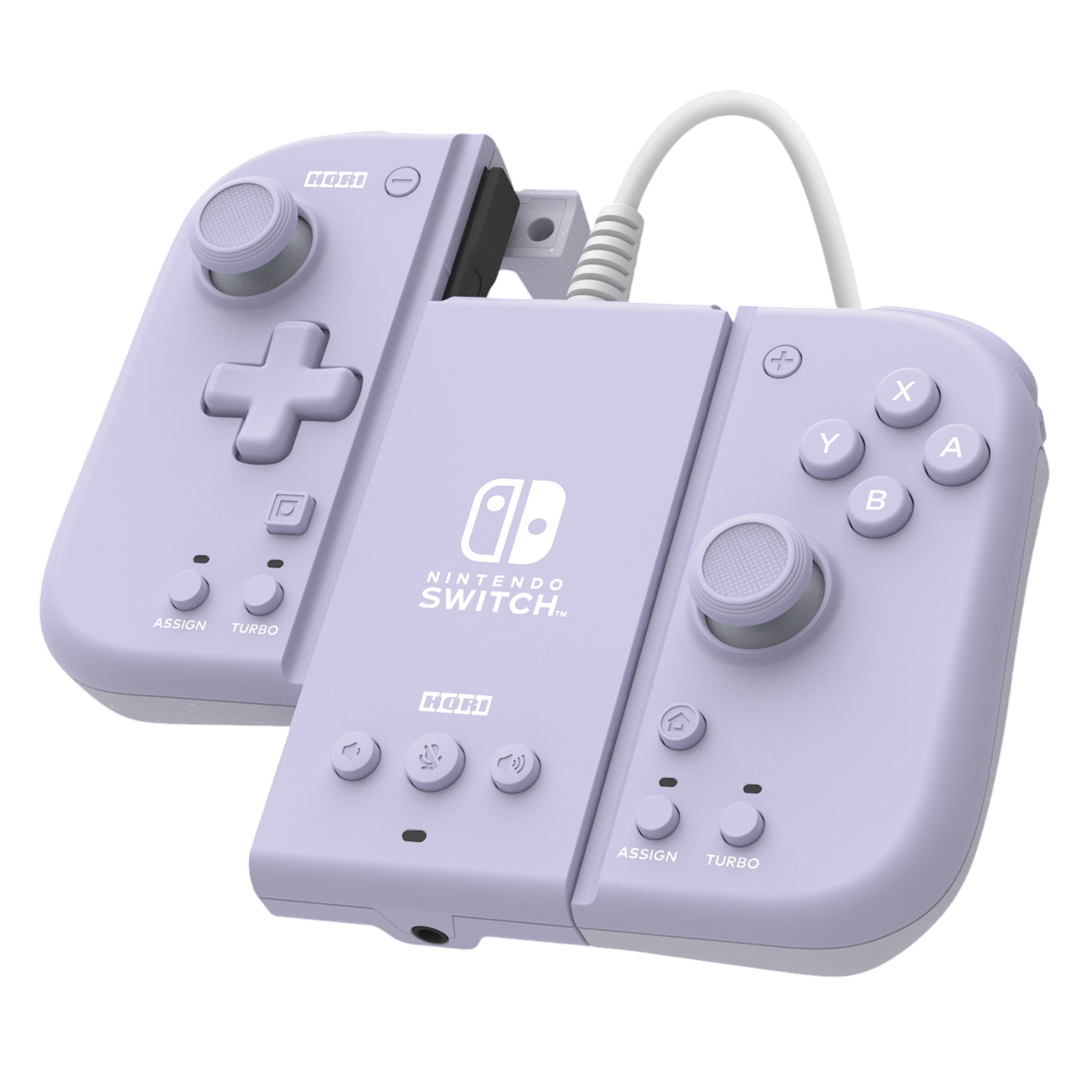 HORI NSW-428A Split Pad Compact Controller + Attachment Set For Nintendo Switch V1 / V2 / OLED (Lavender Purple)