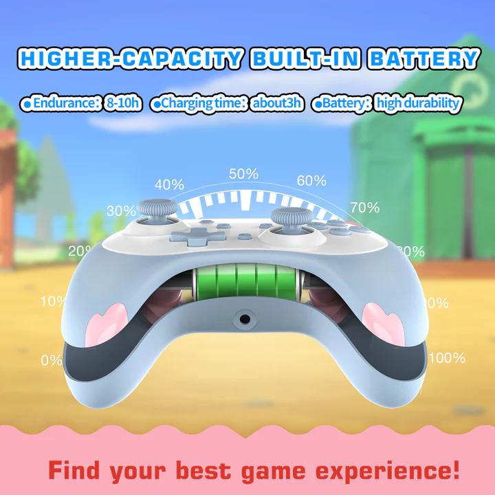 IINE L289 Tokyo Rise 2ND Gen Mini Cartoon Cat Wireless Controller For Nintendo Switch (Grooky Green)