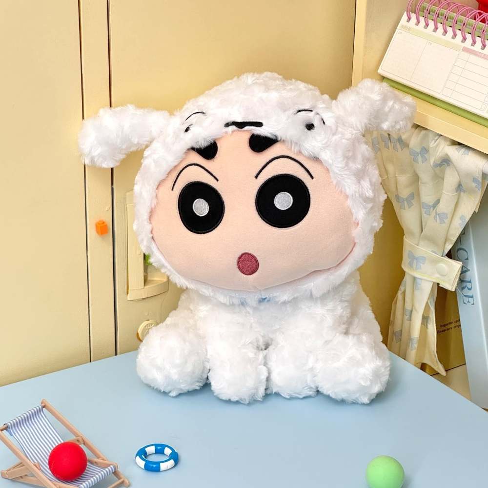 Crayon Shin-chan Plush Toy Shinchan Shiro Hoodie 30CM Super Cute