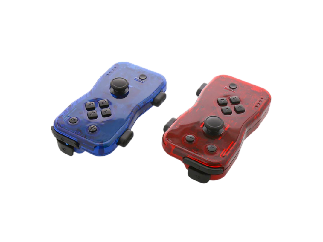 NYKO Dualies Motion Controllers Set For Nintendo Switch V1 / V2 / OLED (Transparent Red & Blue)
