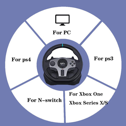 PXN V9 Gaming Steering Wheel with Pedal PXN-V9 Gamepad Racing Manual Transmission Vibration For PC / PS / Xbox / Switch
