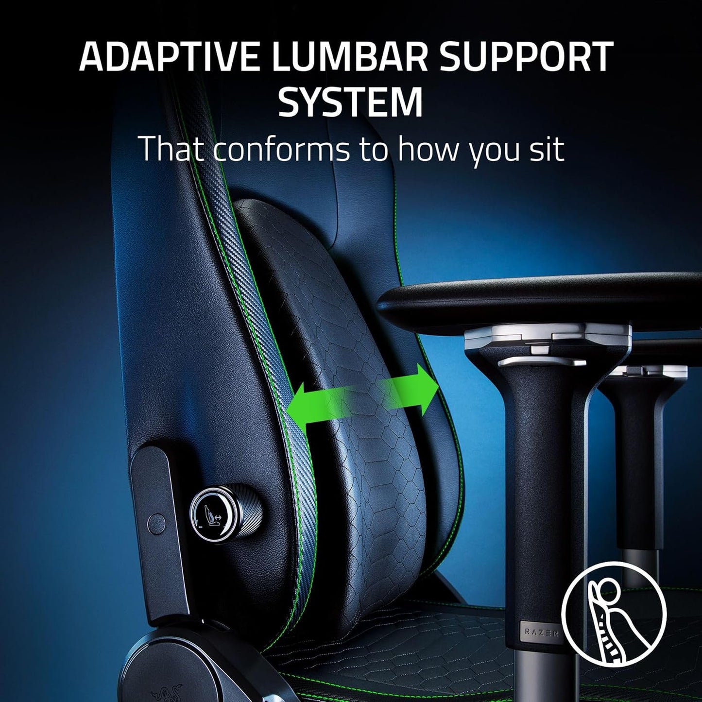 Razer Iskur V2 Gaming Chair Fabric Black Green