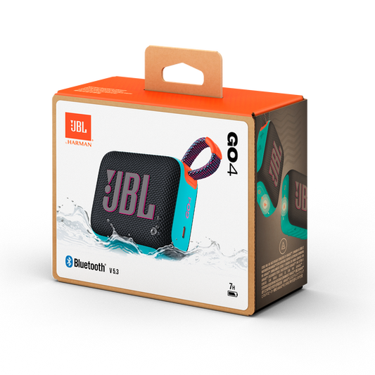 JBL Go 4 | Ultra-Portable Bluetooth Speakers (Black & Orange) [Original JBL Product]