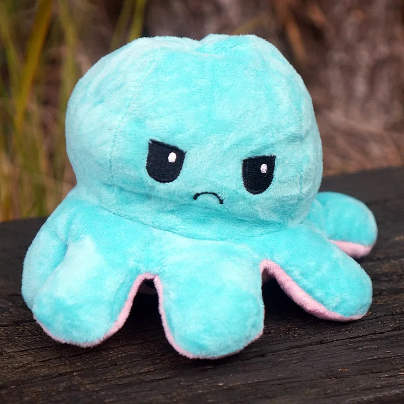 SOFT TOY PLUSHIE Reversible Grumpy and Happy Octopus [20cm]