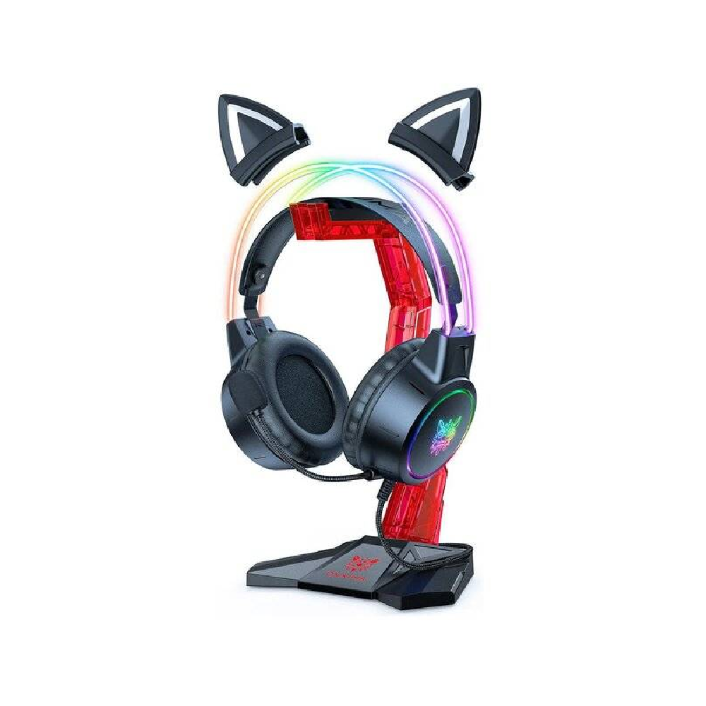 ONIKUMA ST-3 | Unique Design | Removable Soft Silicone | Anti-slip Base | Plastic Acrylic | Gaming Headsets Stand (Red)