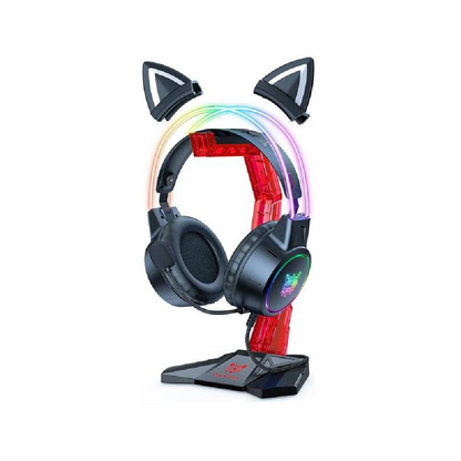 ONIKUMA ST-3 | Unique Design | Removable Soft Silicone | Anti-slip Base | Plastic Acrylic | Gaming Headsets Stand (Red)