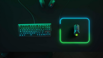 STEELSERIES QcK Prism | Anti-slip Rubber Base | Micro-woven Cloth Surface | Anti-fraying Stitched Edge | RGB Dynamic Illumination | Customizable RGB | RGB Gaming Mousepad (Black / 320mm x 270mm x 4mm)