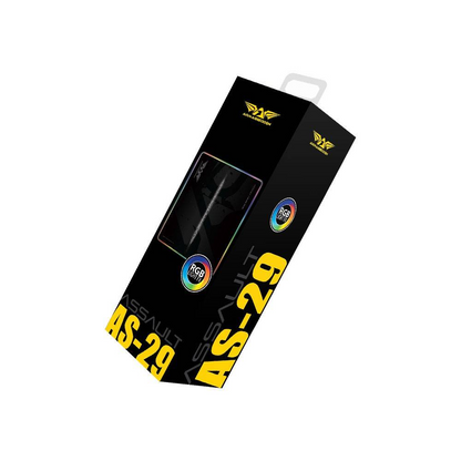 ARMAGGEDDON Assault AS-29R Pro | Anti-skid Rubber Base | Soft Cloth Surface | 5 Lighting Mode | LED Light Button Control | USB Wired | RGB Gaming Mousepad (Black / 300mm x 250mm x 3mm)
