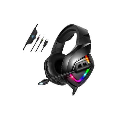 ONIKUMA K1-B | 50mm Driver | 7.1 Surround Sound | Adjustable Noise-Cancelling Microphone | Ergonomic | Wired RGB Gaming Headphones & Headsets (Black)