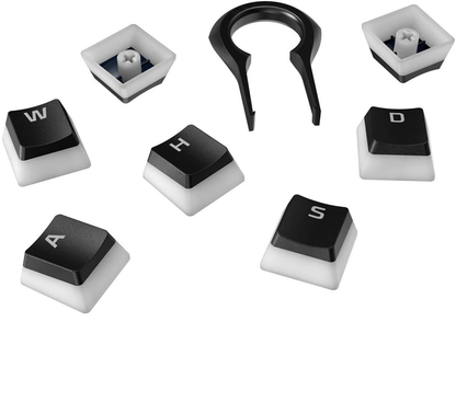 HYPERX Pudding Keycaps | 104 Keys | Double Shot | PBT | Translucent Layer | Made For RGB | Keyboard Keycaps (Black)